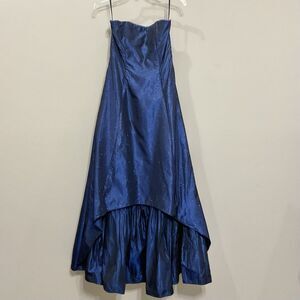 Scott McClintock Blue Glitter Strapless Formal Dress Gown Fit & Flare Maxi Sz 6